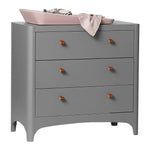 LEANDER - Commode 3 Tiroirs Classic, Gris