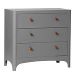 LEANDER - Commode 3 Tiroirs Classic, Gris