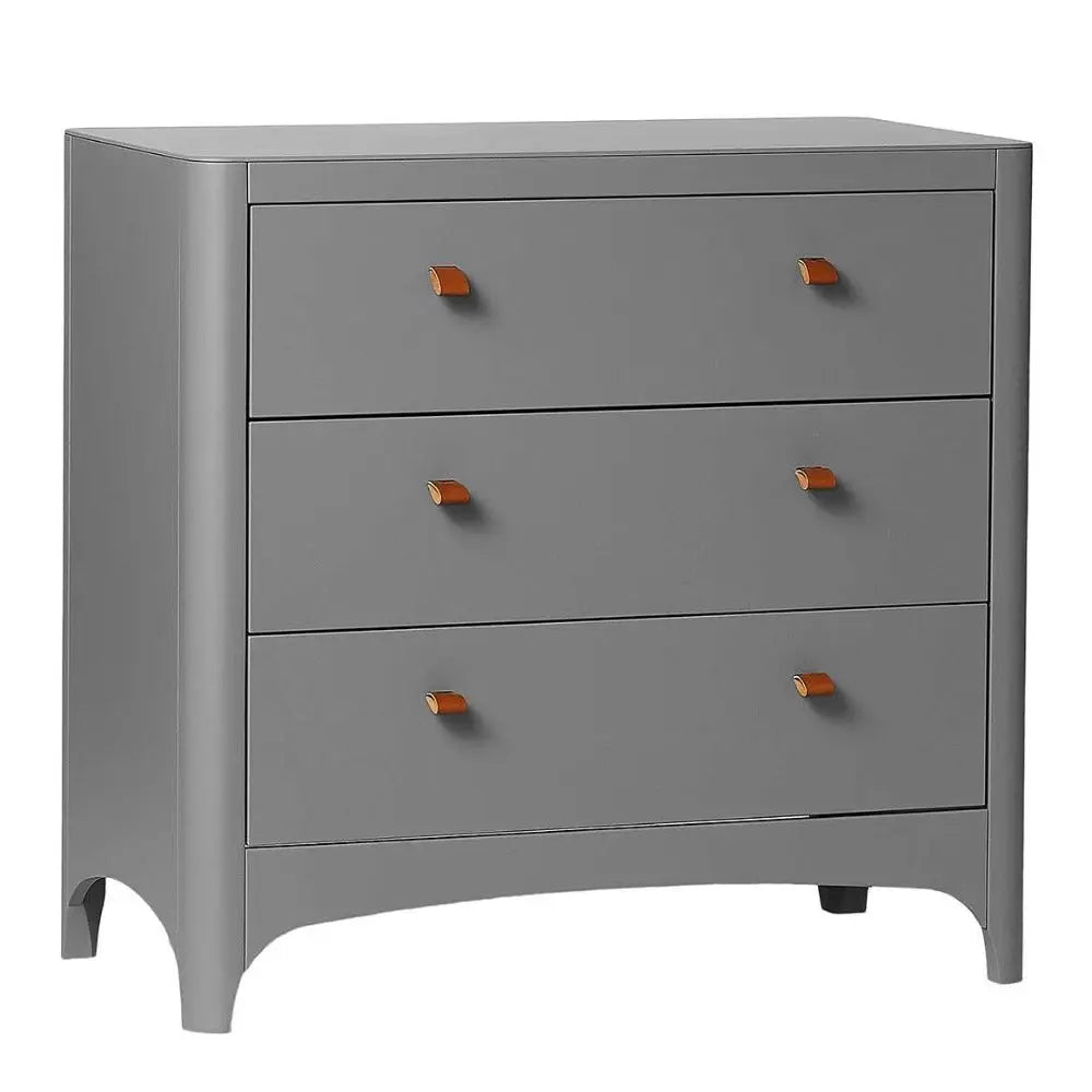 LEANDER - Commode 3 Tiroirs Classic, Gris