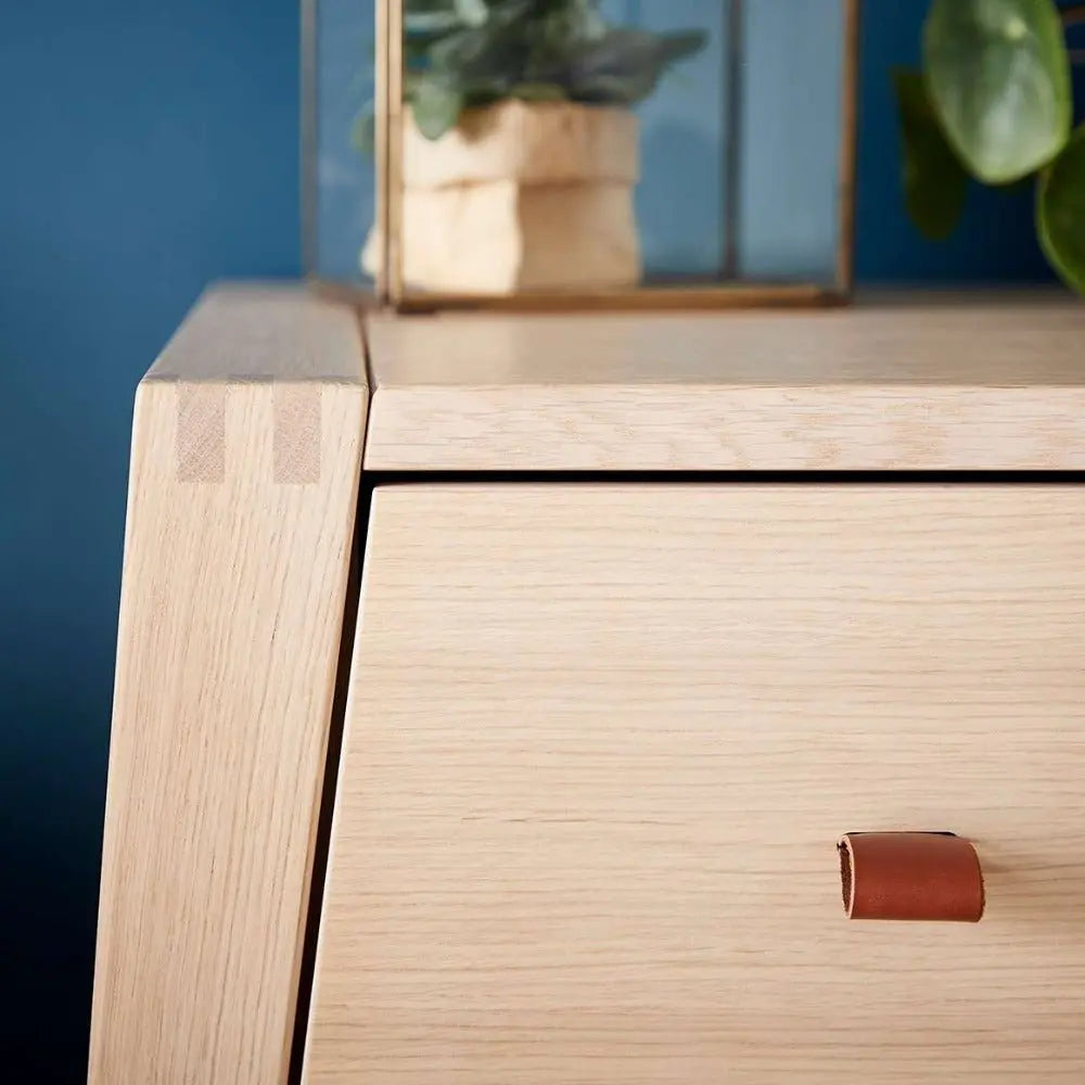 LEANDER - Commode 3 Tiroirs Linea, Chêne