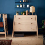 LEANDER - Commode 3 Tiroirs Linea, Chêne