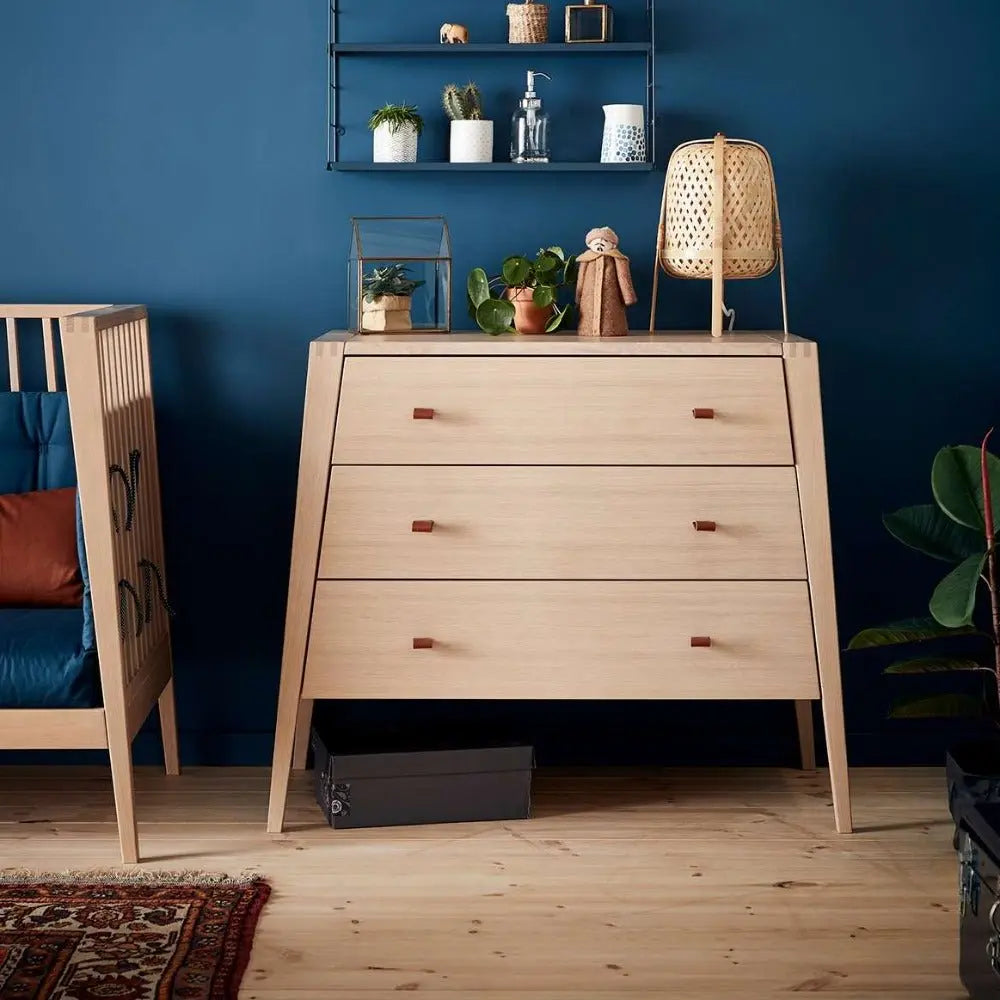 LEANDER - Commode 3 Tiroirs Linea, Chêne