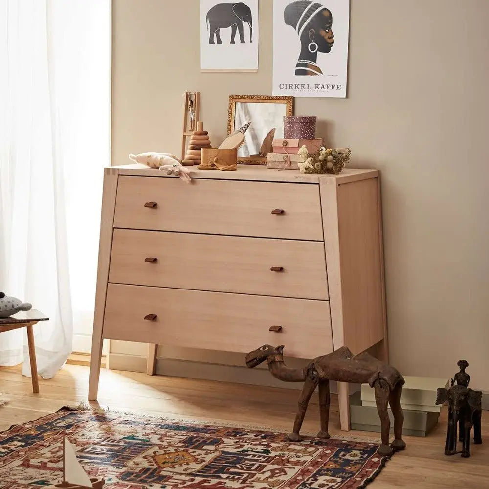LEANDER - Commode 3 Tiroirs Linea, Hêtre