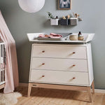 LEANDER - Commode 3 Tiroirs Luna™, Blanc/chêne