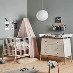 LEANDER - Commode 3 Tiroirs Luna™, Blanc/chêne