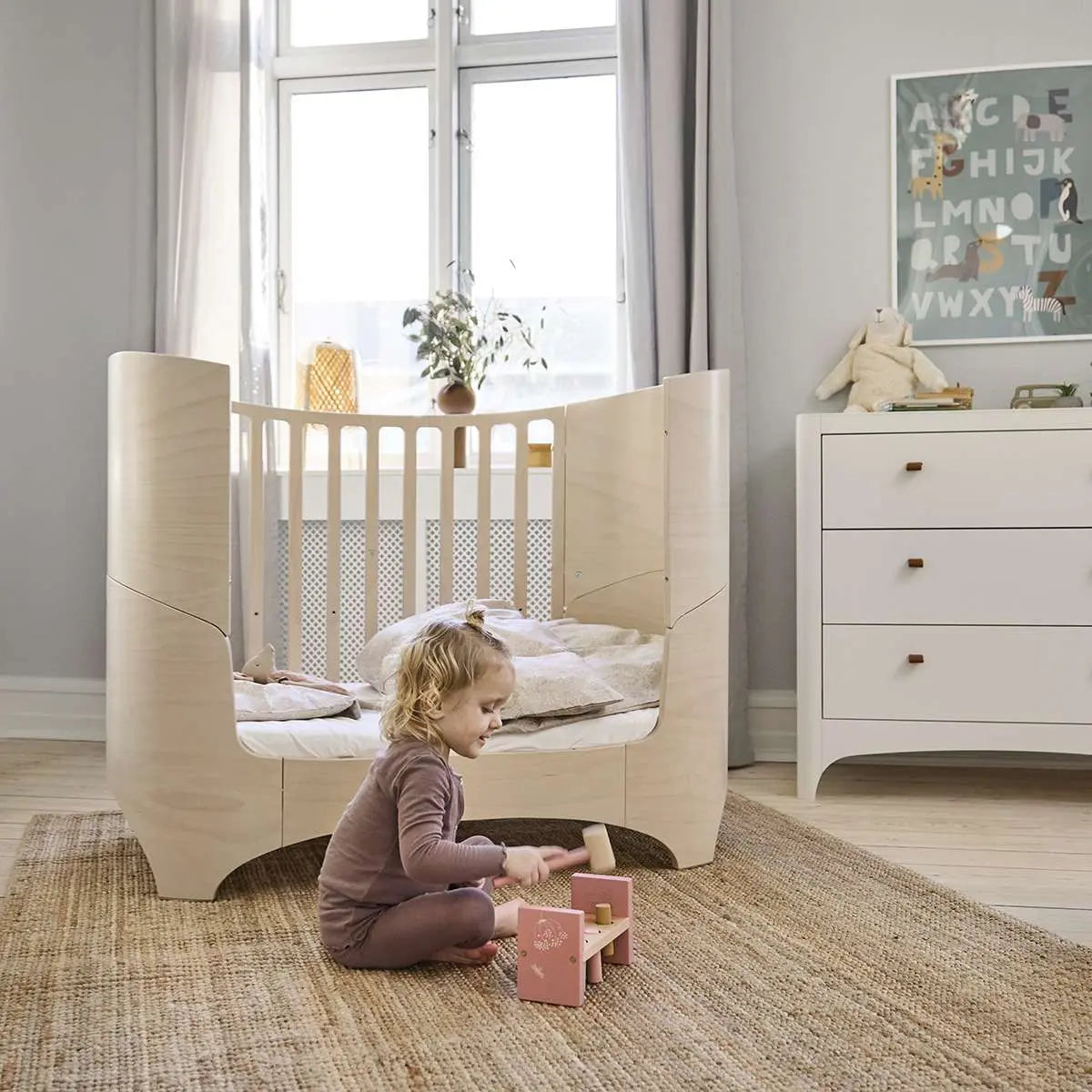 LEANDER - Lit Bébé - Junior Évolutif, Classic, Cérusé