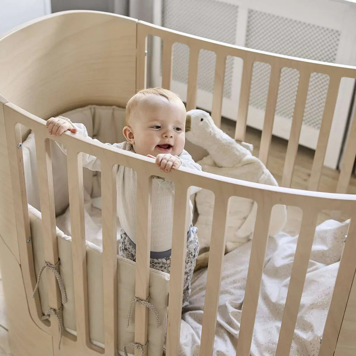 LEANDER - Lit Bébé - Junior Évolutif, Classic, Cérusé