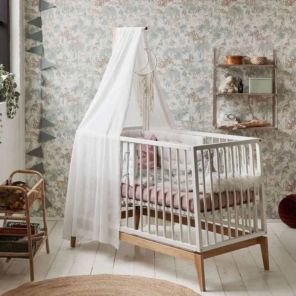 LEANDER - Lit Bébé Luna, 120cm, Blanc/chêne