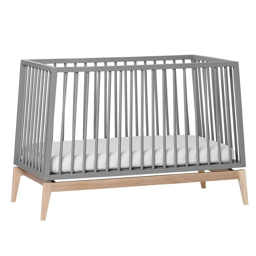 LEANDER - Lit Bébé Luna, 120x60 Cm, Gris/chêne