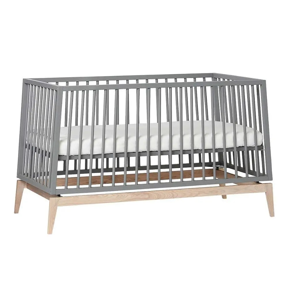 LEANDER - Lit Bébé Luna, 140x70 Cm, Gris/chêne