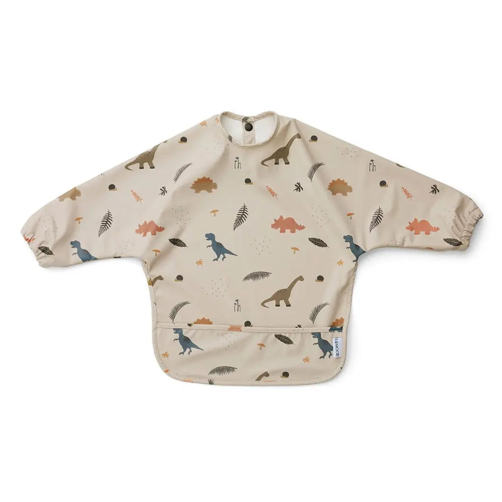 LIEWOOD - Bavoir à Manches Merle - Dino Dark Sandy Mix