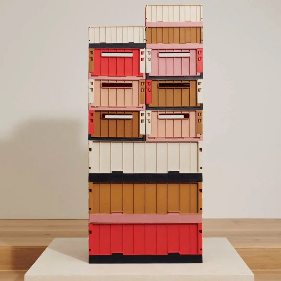 LIEWOOD - Caisse de Rangement Pliable Taille L - Framboise Multi Mix