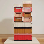 LIEWOOD - Caisse de Rangement Pliable Taille L - Framboise Multi Mix