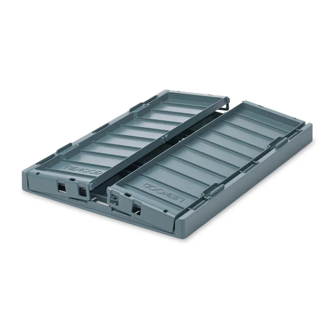 LIEWOOD - Caisse de Rangement Pliable Weston M - Bleu Baleine - Set de 2