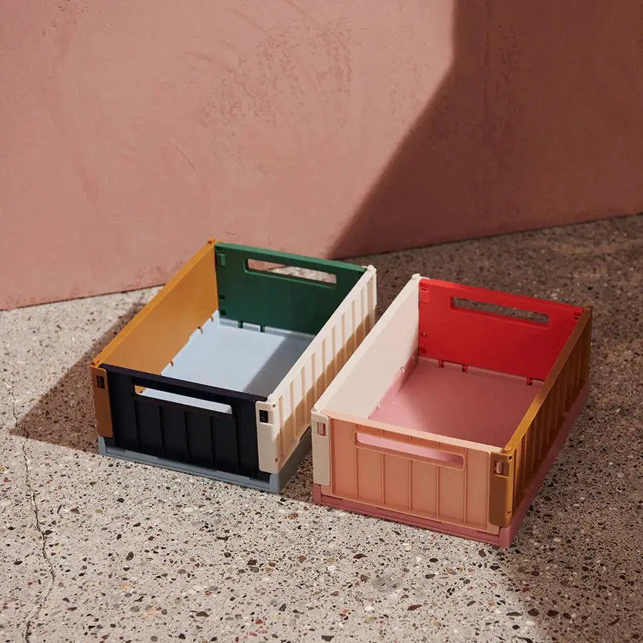 LIEWOOD - Caisse de Rangement Pliable Weston S - Blue Multi Mix - Set de 2