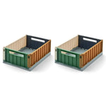 LIEWOOD - Caisse de Rangement Pliable Weston S - Blue Multi Mix - Set de 2