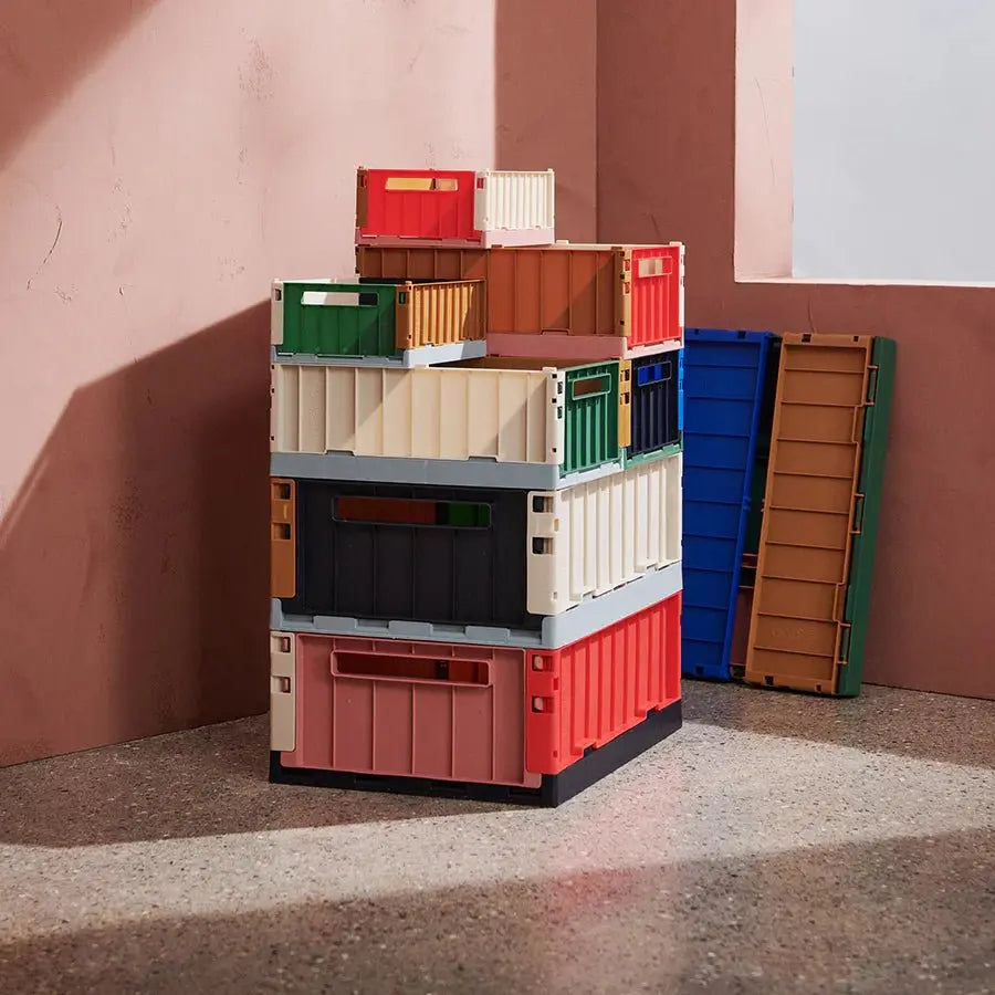 LIEWOOD - Caisse de Rangement Pliable Weston S - Framboise Multi Mix - Set de 2