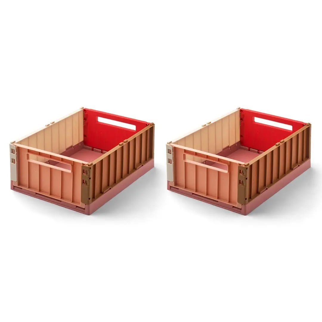 LIEWOOD - Caisse de Rangement Pliable Weston S - Framboise Multi Mix - Set de 2