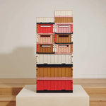 LIEWOOD - Caisse de Rangement Pliable Weston S - Framboise Multi Mix - Set de 2