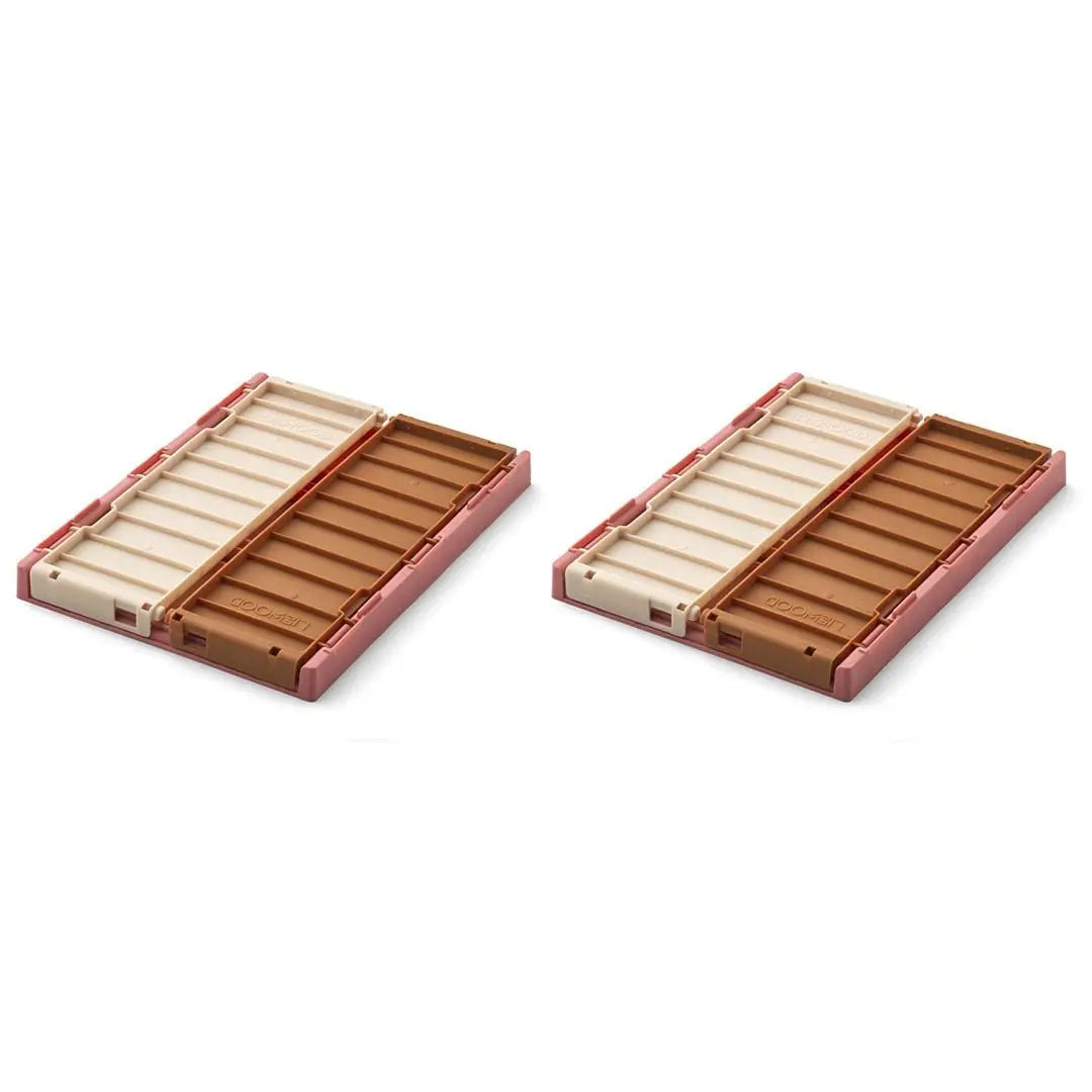 LIEWOOD - Caisse de Rangement Pliable Weston S - Framboise Multi Mix - Set de 2