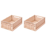 LIEWOOD - Caisse de Rangement Pliable Weston S - Rose - Set de 2