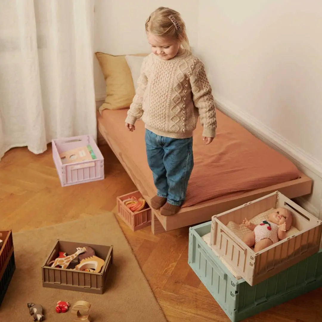 LIEWOOD - Caisse de Rangement Pliable Weston S - Rose Toscane - Set de 2