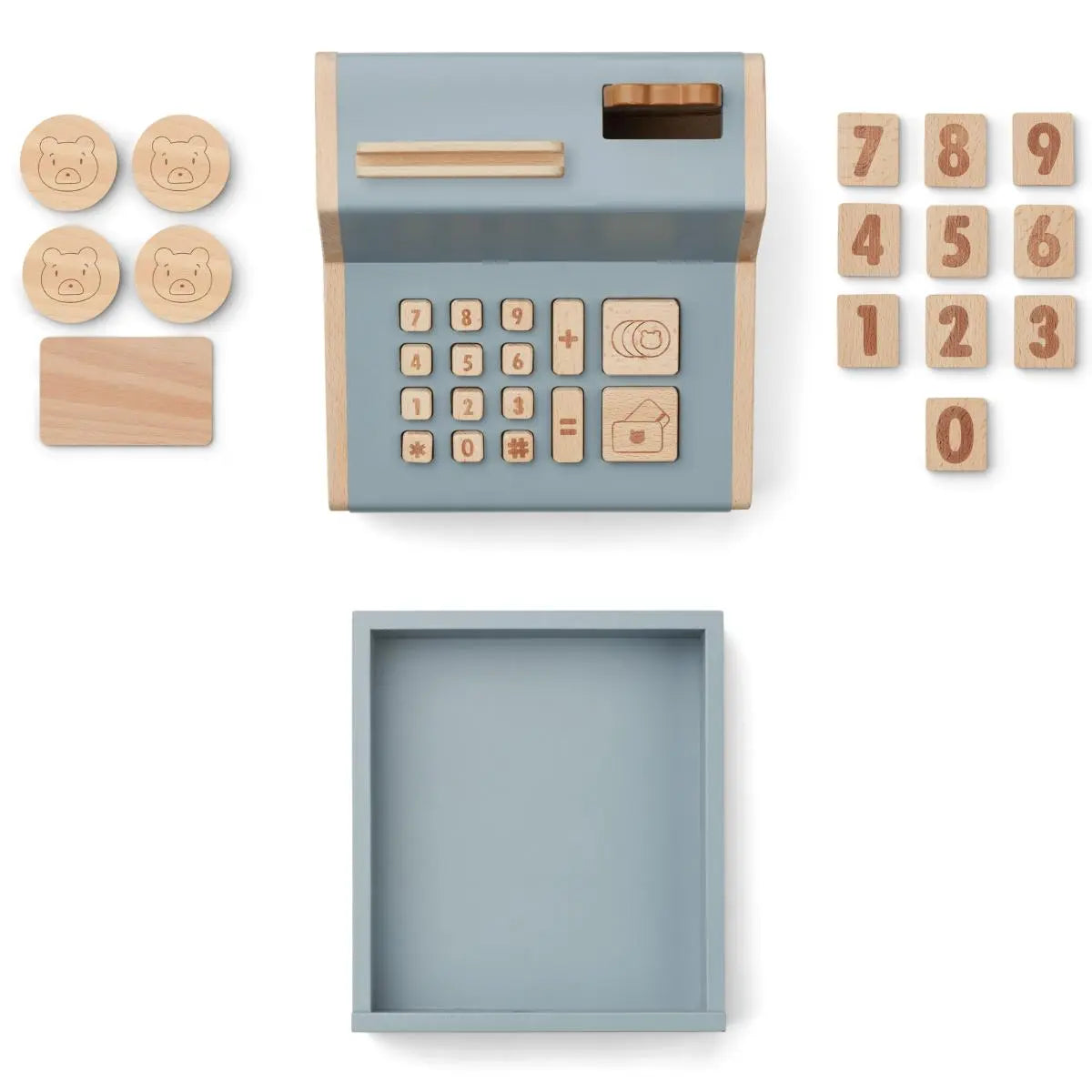 LIEWOOD - Caisse Enregistreuse En Bois Buck - Blue Fog