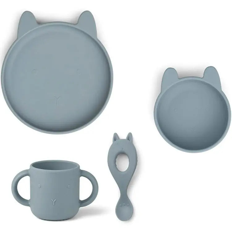 LIEWOOD - Coffret Repas En Silicone Vivi - Lapin Sea Blue