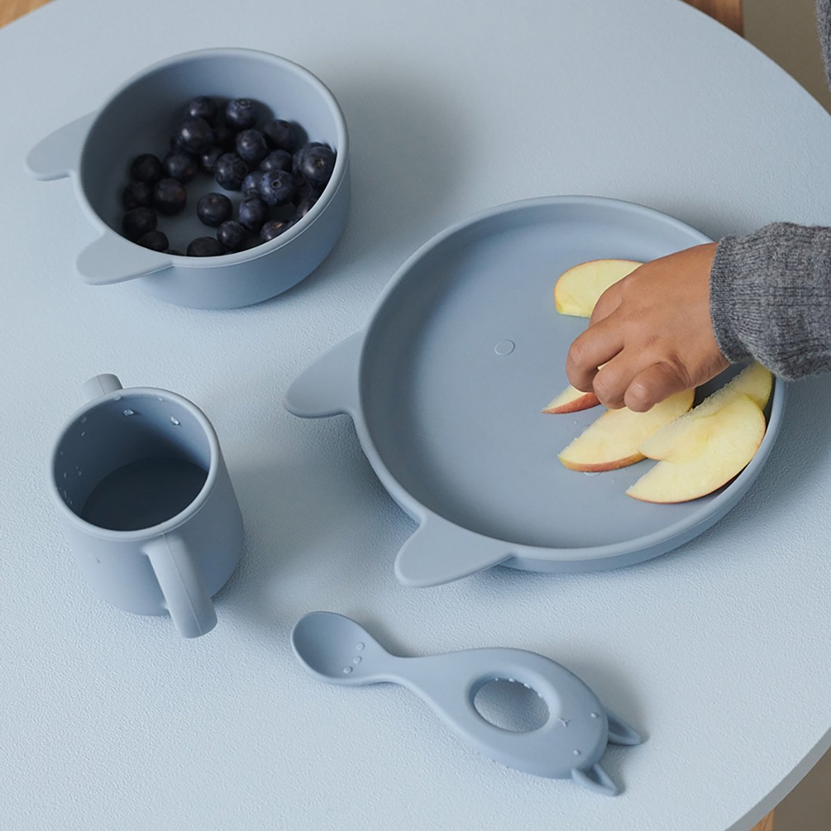 LIEWOOD - Coffret Repas En Silicone Vivi - Lapin Sea Blue