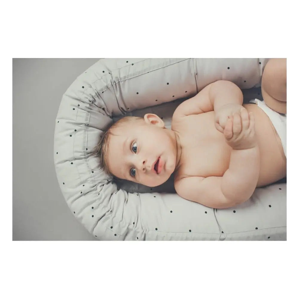 LIEWOOD - Couffin Souple à Pois en Coton Bio - Classic Dot Dumbo Grey