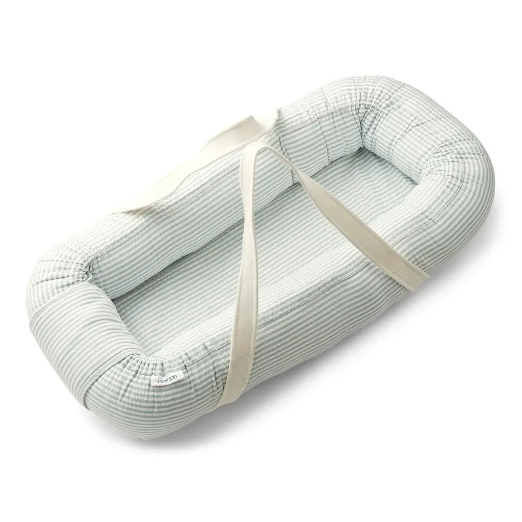 LIEWOOD - Couffin Souple en Coton Bio - Rayures Bleu