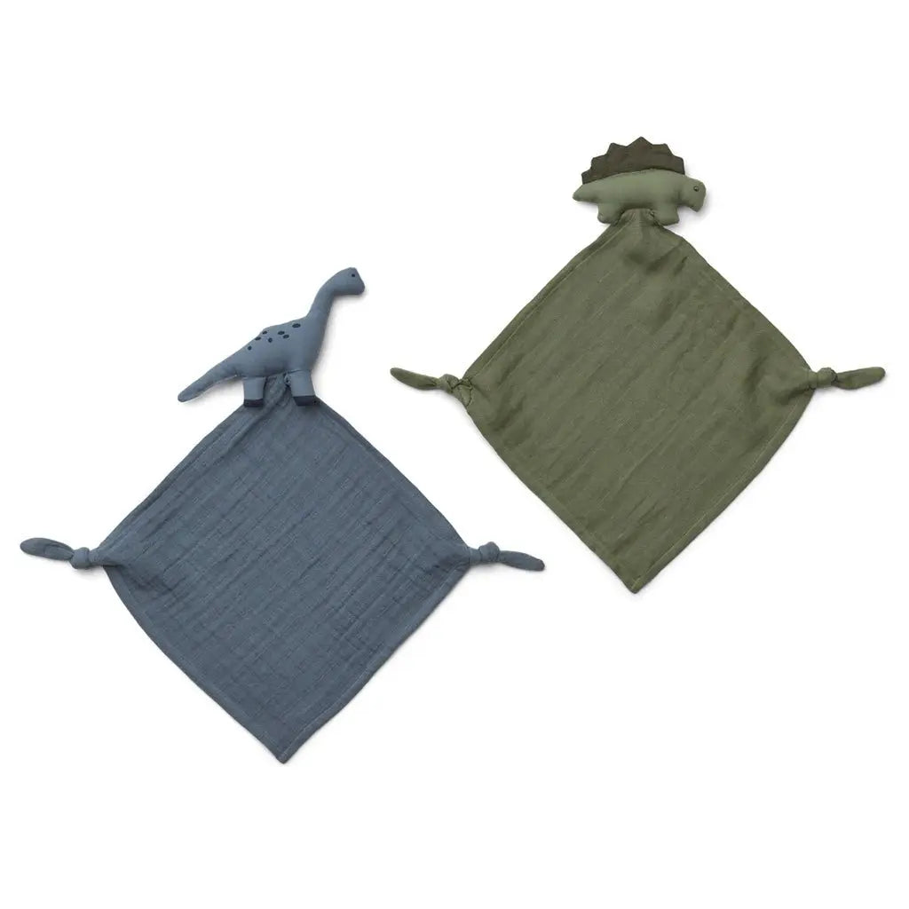 LIEWOOD - Doudou Yoko en Coton Bio - Set de 2 - Dino Mix