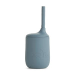 LIEWOOD - Gobelet Avec Paille Ellis en Silicone - Bleu Dino