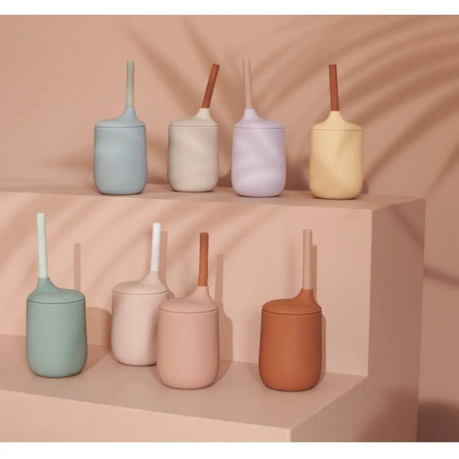 LIEWOOD - Gobelet Avec Paille Ellis en Silicone - Dino Peppermint