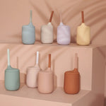 LIEWOOD - Gobelet Avec Paille Ellis en Silicone - Rose Toscane