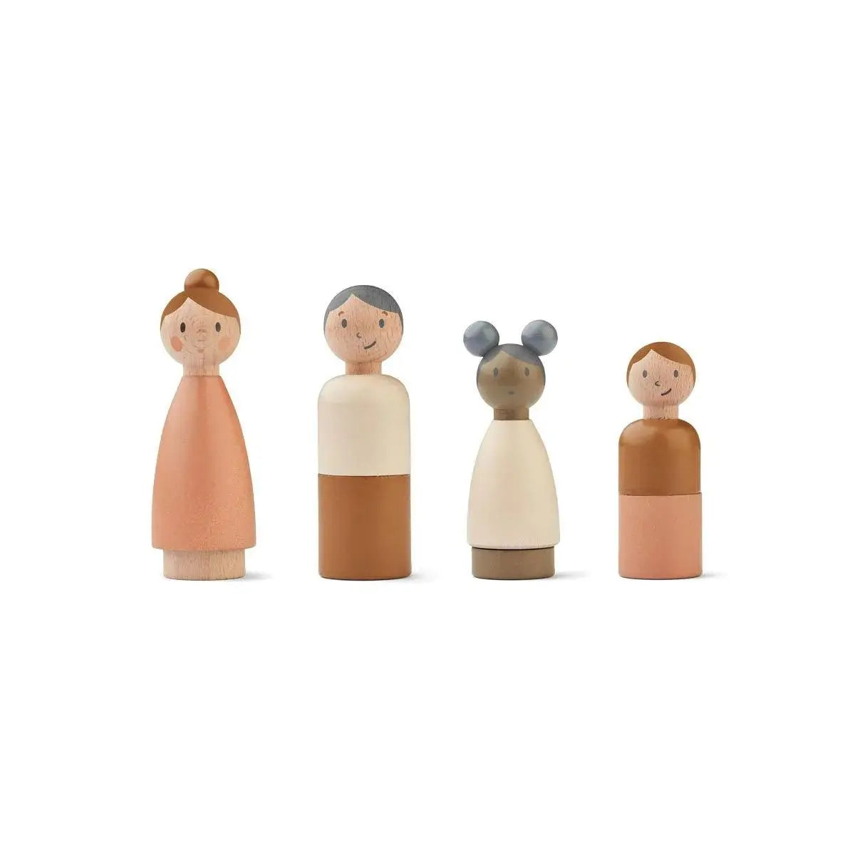 LIEWOOD - Poupée En Bois Lotta - Set De 4 Rose Mix