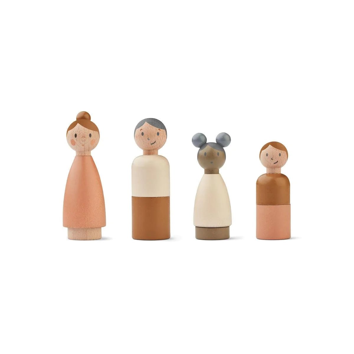 LIEWOOD - Poupée En Bois Lotta - Set De 4 Rose Mix