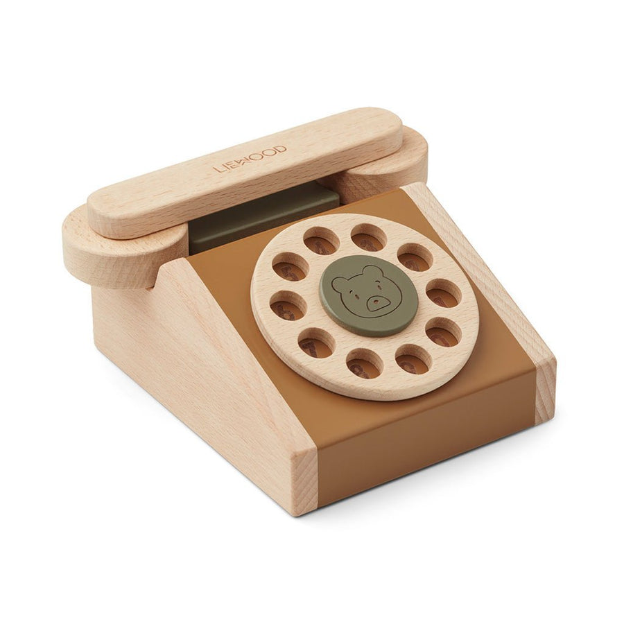 LIEWOOD-Selma Classic Vintage Téléphone En Bois - Caramel-Les Petits