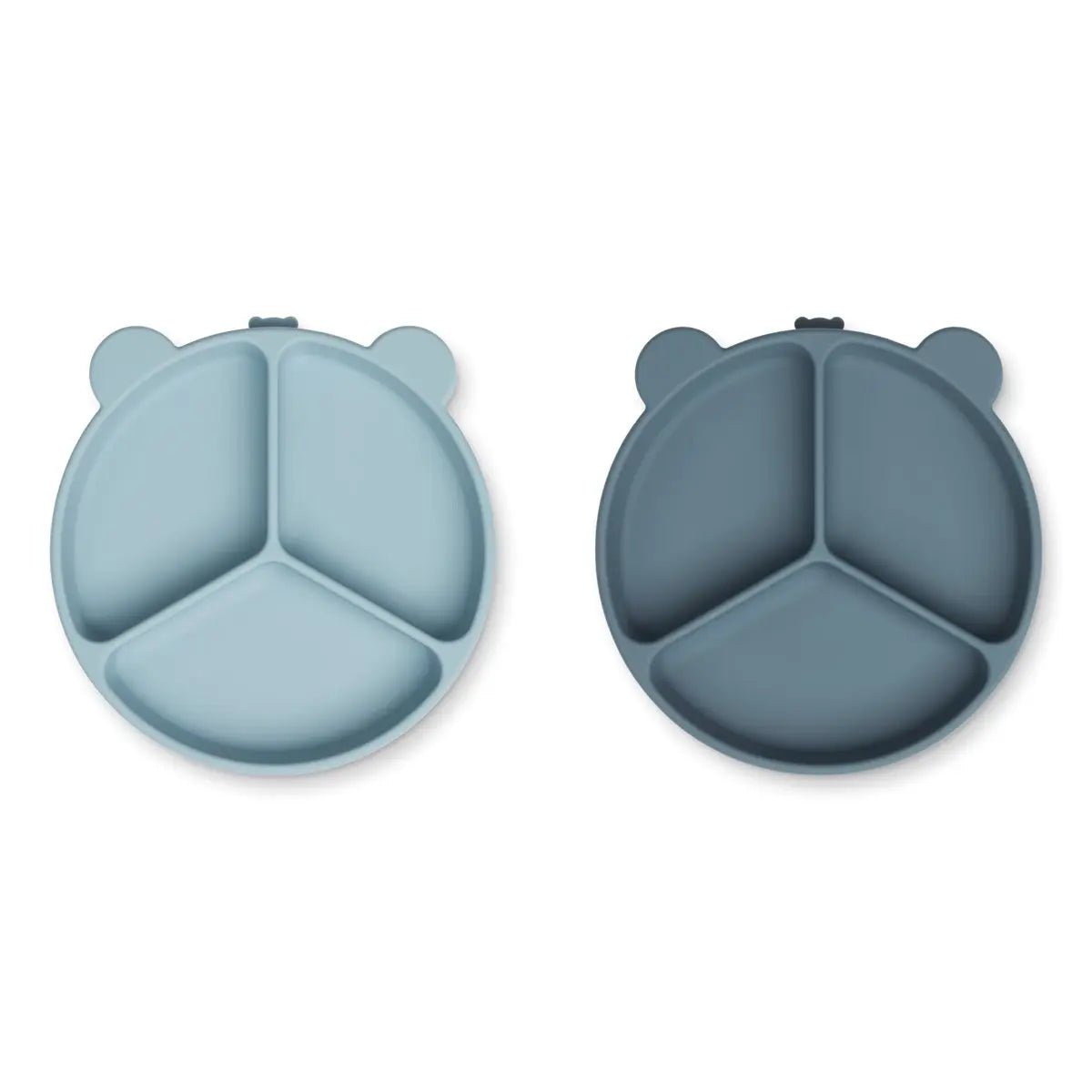 LIEWOOD - Set De 2 Assiettes à Compartiments Avec Ventouse Stacy - Bleu