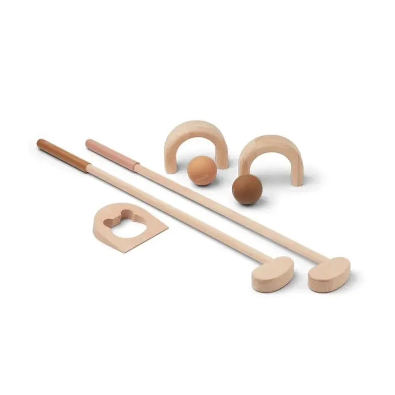 LIEWOOD - Set De Mini Golf Mary en Bois - Caramel / Rose Toscane Mix