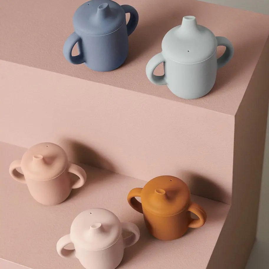 LIEWOOD - Tasse D'Apprentissage Bébé en Silicone - Blue Wave