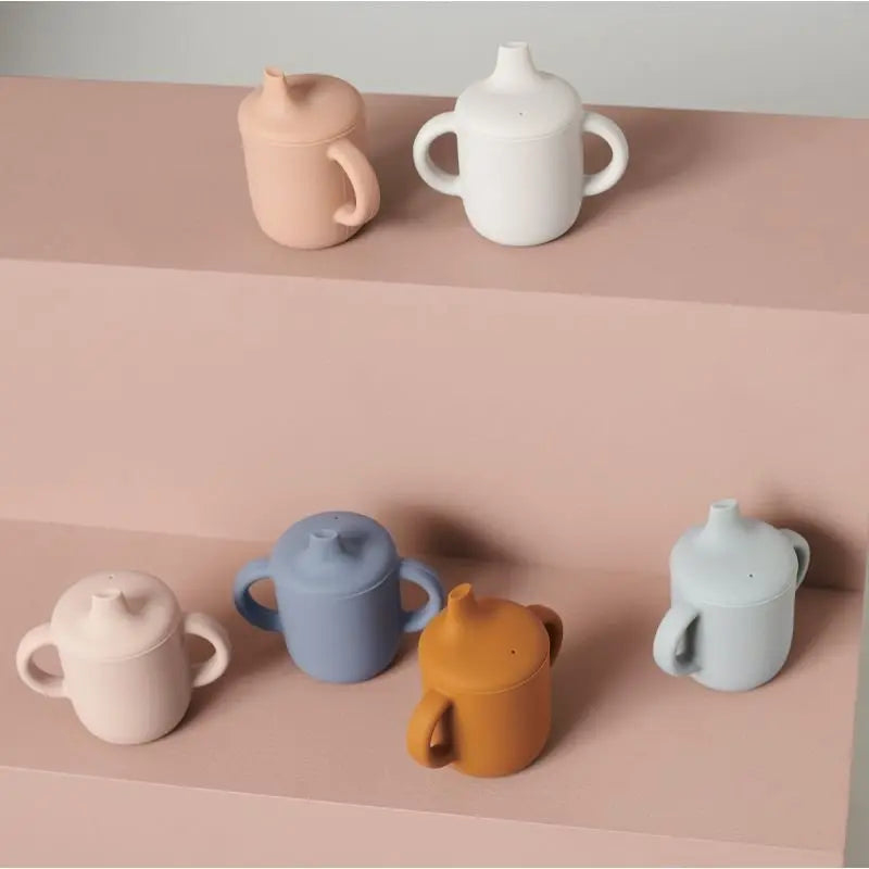 LIEWOOD - Tasse D'apprentissage Bébé en Silicone - Rose Toscane