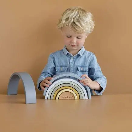 LITTLE DUTCH - Arc - en - Ciel en Bois à Empileur - Bleu