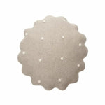 LORENA CANALS - Coussin Tricoté Rond Biscuit Dune Blanc