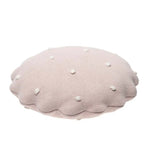 LORENA CANALS - Coussin Tricoté Rond Biscuit Rose Perle