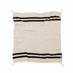 LORENA CANALS - Couverture Tricot Stripes Naturel - Noir
