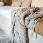 LORENA CANALS - Couverture Tricotée Air Dune Blanc