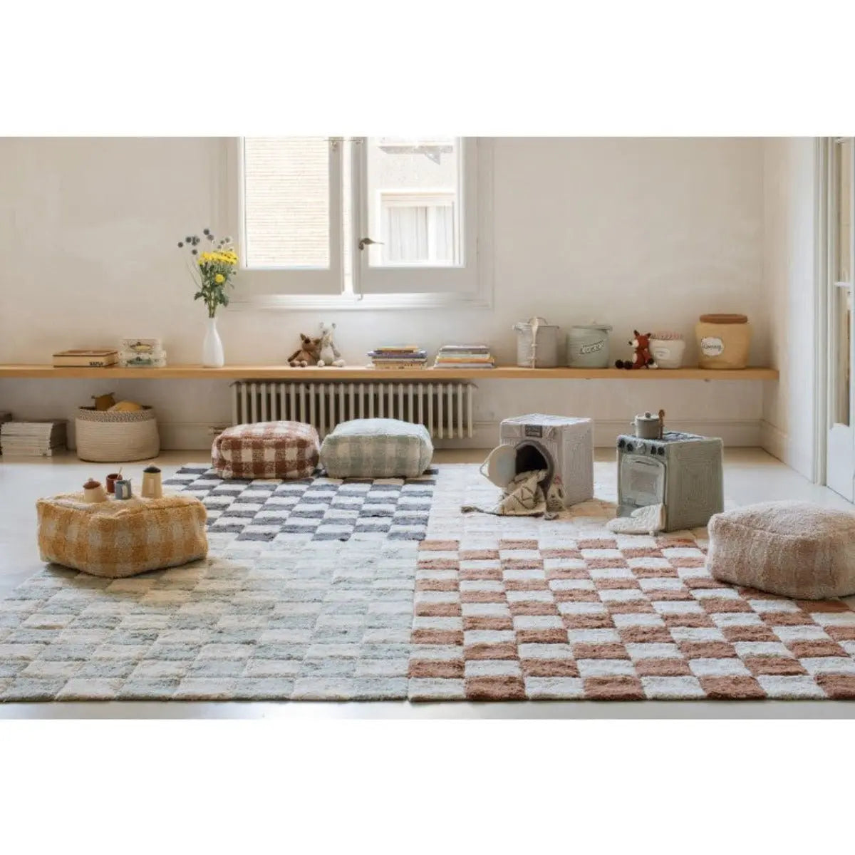 LORENA CANALS - Pouf Vichy Blue Sage