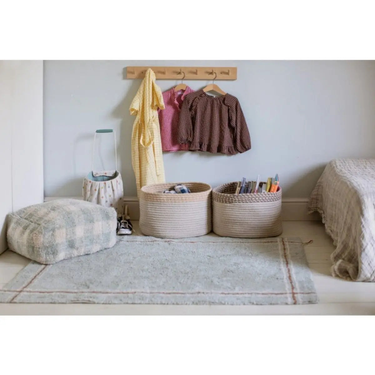 LORENA CANALS - Pouf Vichy Blue Sage