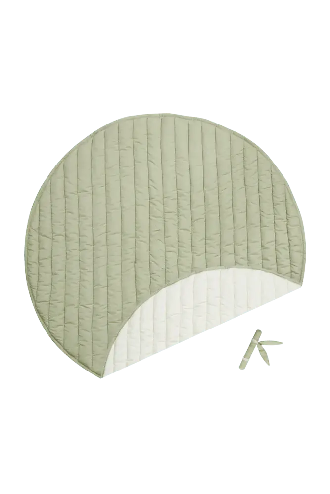 LORENA CANALS - Tapis De Jeu Lavable Bamboo Leaf - Natural / Olive Ø100 cm